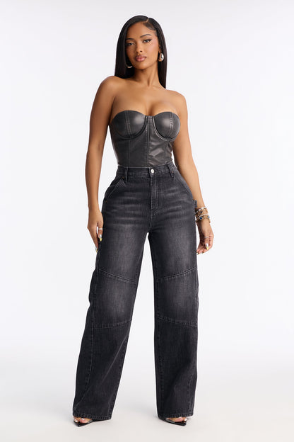 East Coast Straight Leg Jeans - Black Wash