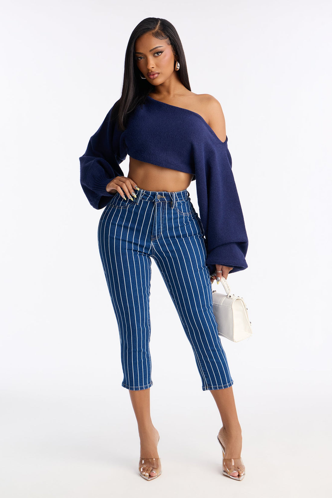 Crossed The Line Skinny Capri Jeans - Dark Wash