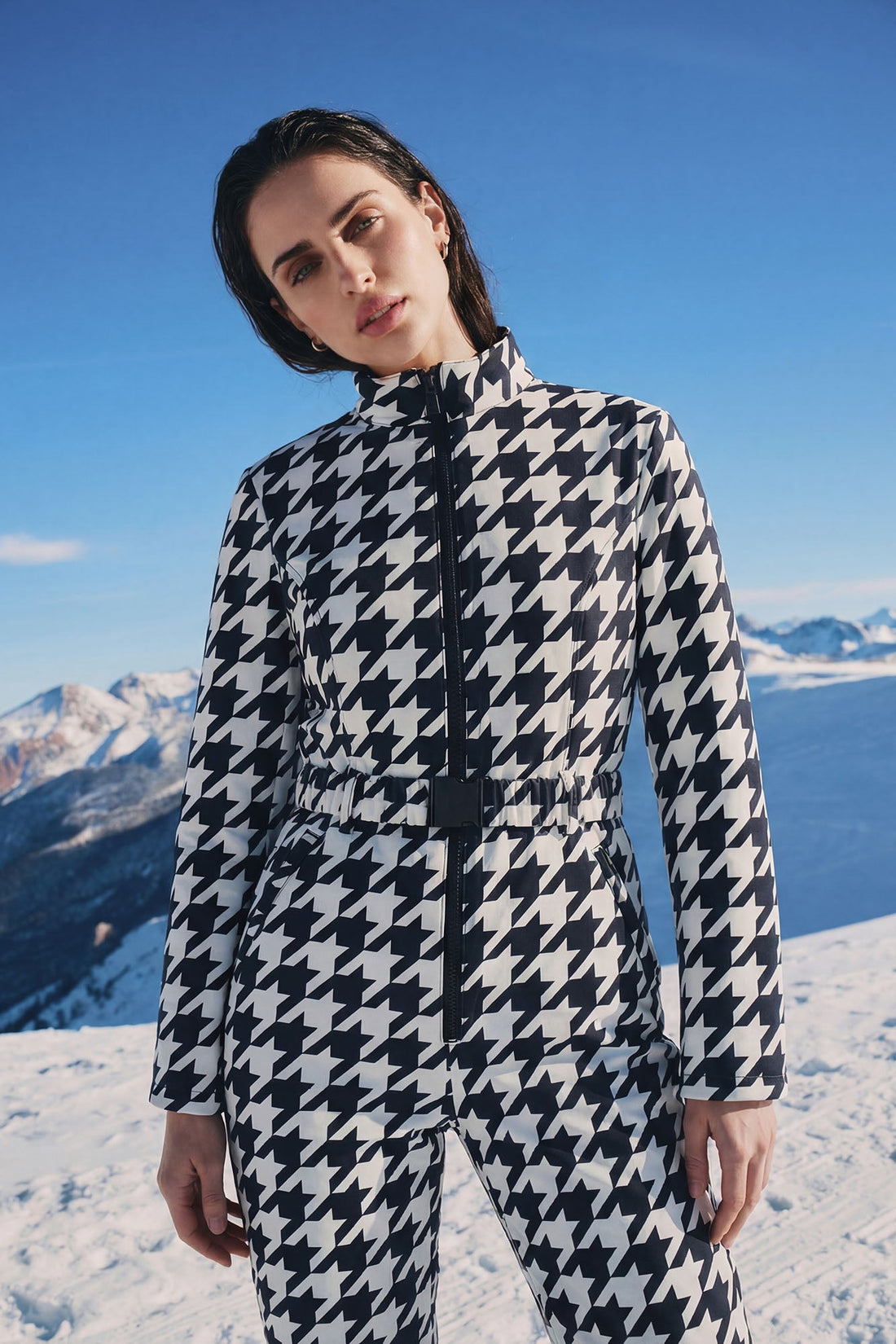 Cross Country Ski Jumpsuit - Black/White