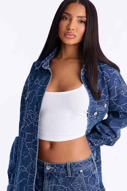 Live Wire Oversized Denim Shacket - Dark Wash