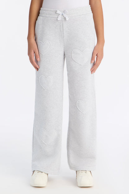 Mini In My Heart Wide Leg Pants - Heather Grey