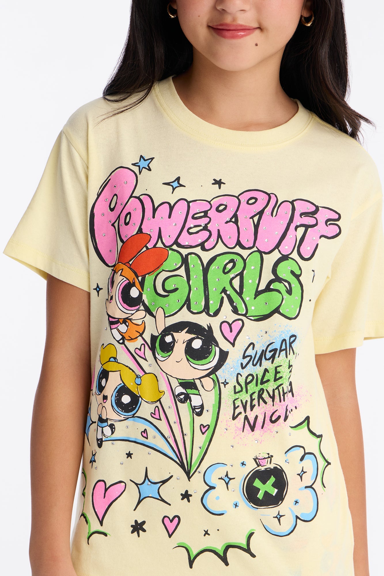 Mini Powerpuff Girls Graffiti Bike Short Set - Yellow