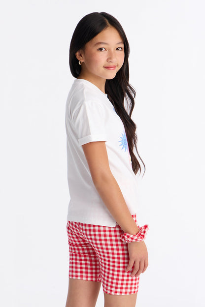 Mini Fresh Strawberry Bike Short Set - White/combo