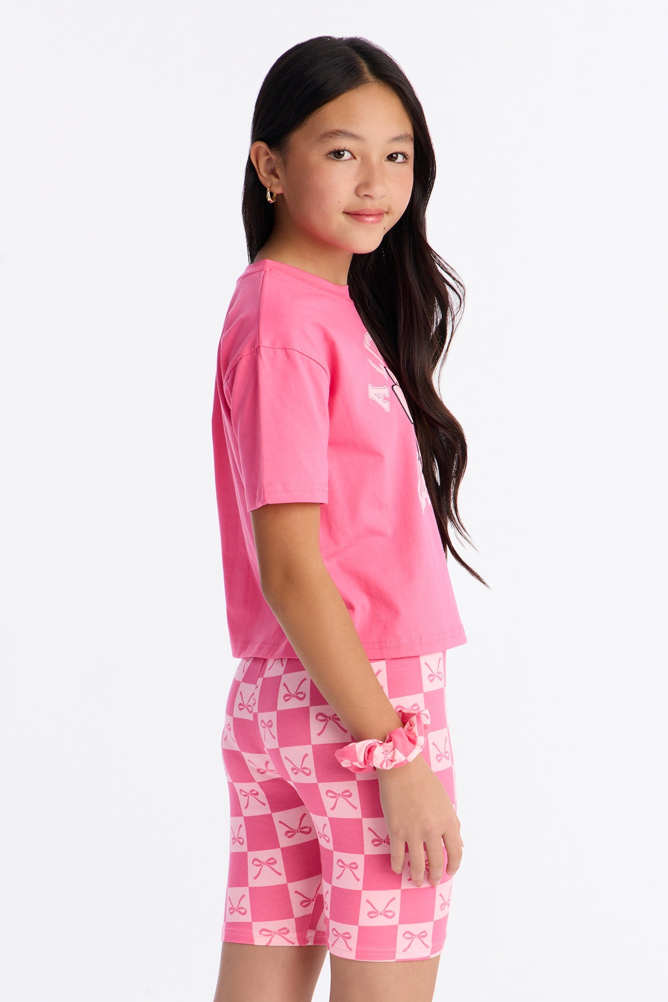 Mini A Little Bit Dramatic Bike Short Set - Pink