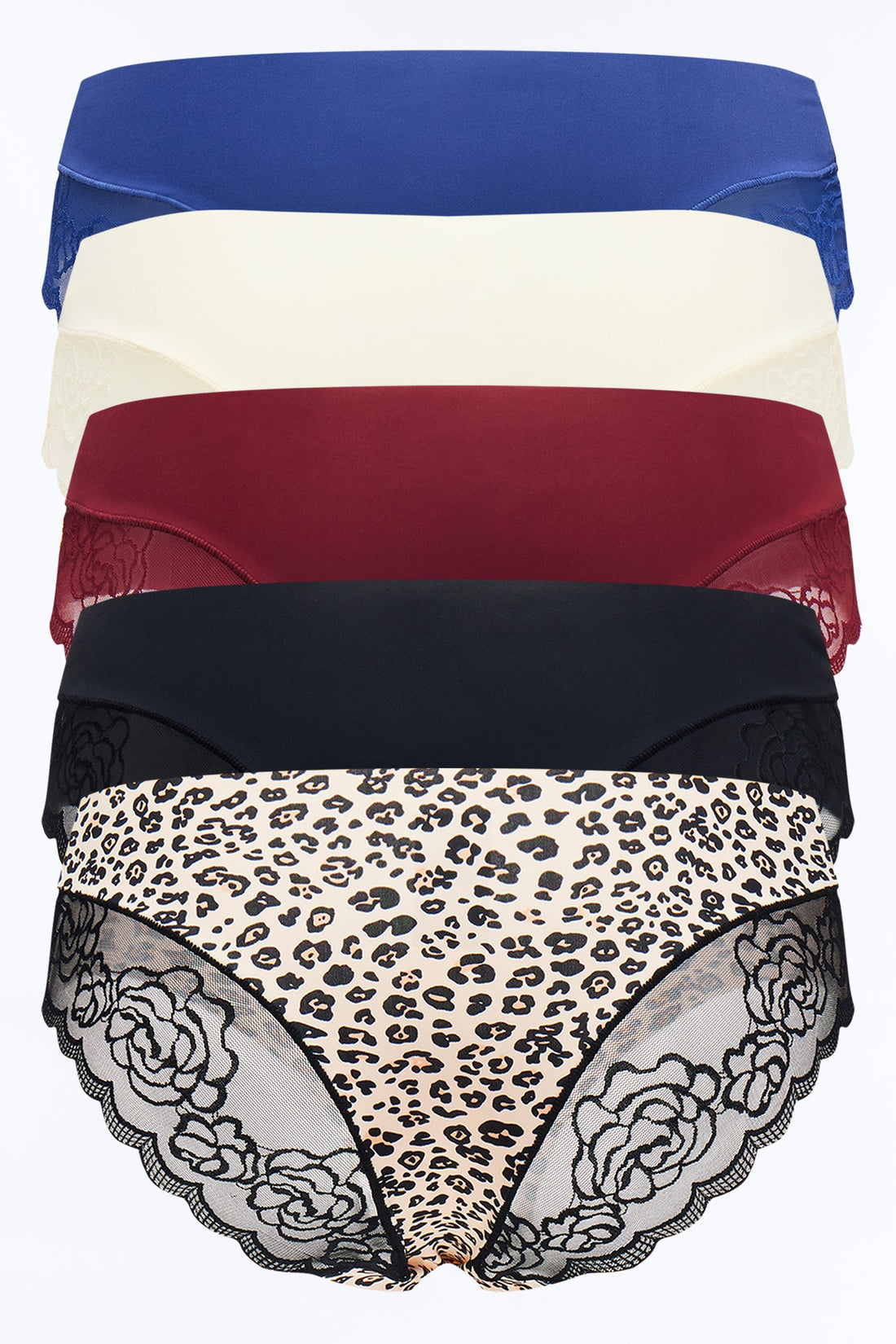 Mara 5 Pack Cheeky Panty Set - Black/combo