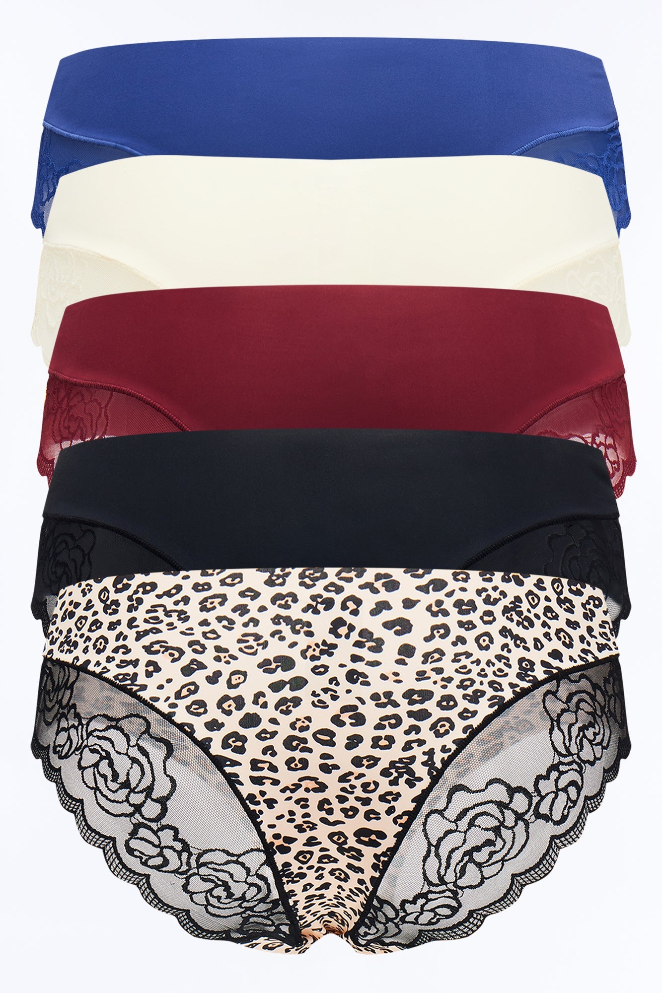 Mara 5 Pack Cheeky Panty Set - Black/combo