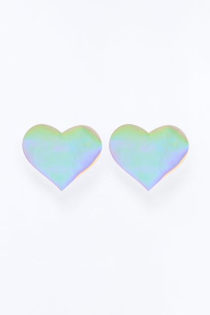 Juniper Holographic Heart Shaped Nipple Pasties - Iridescent