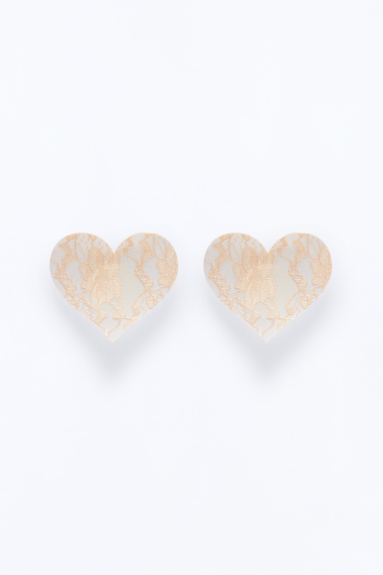 Lace My Love Heart Shaped Pasties - Nude