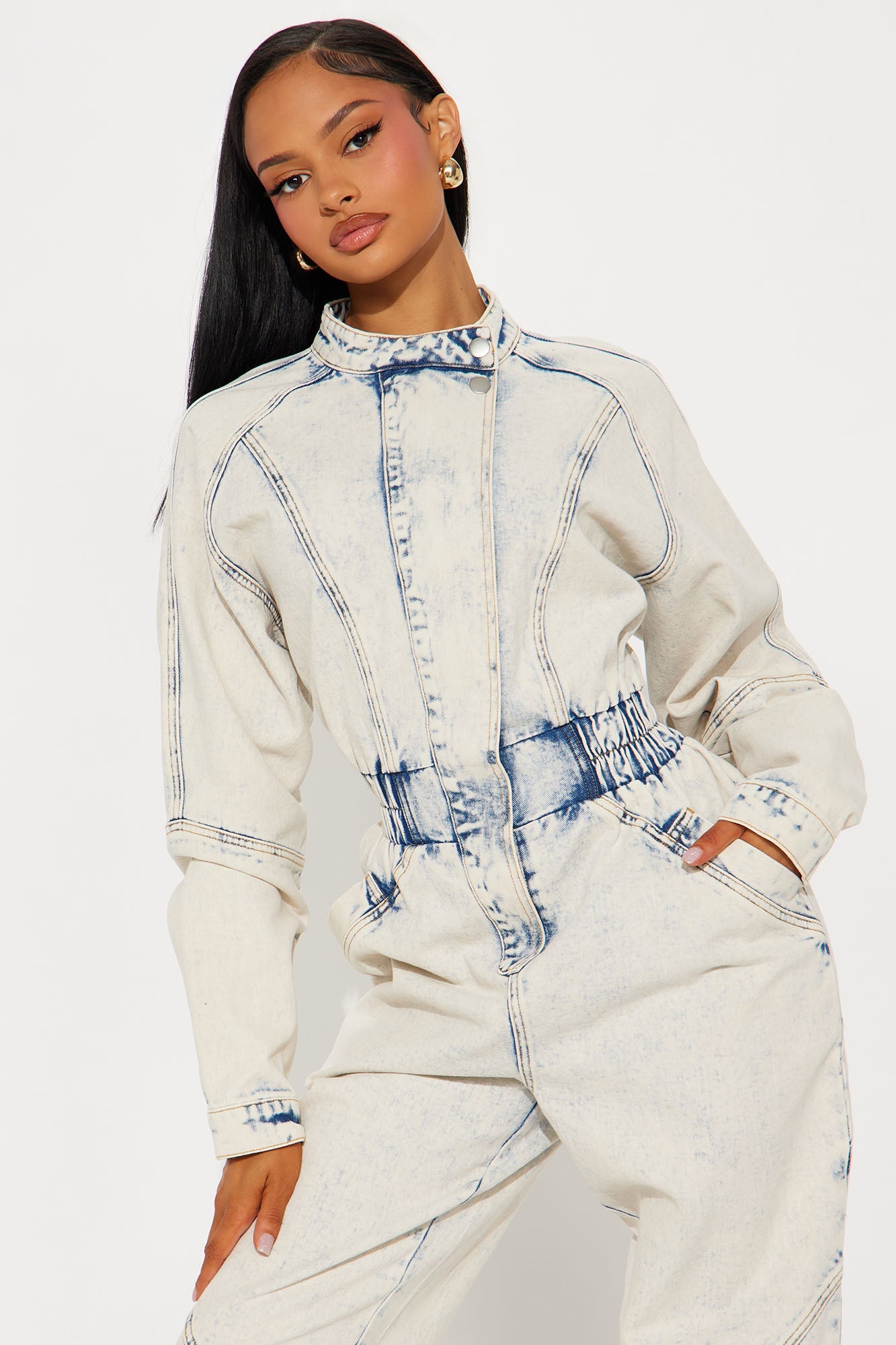 Chloey Denim Jumpsuit - Light Wash