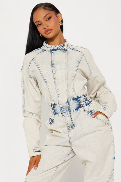 Chloey Denim Jumpsuit - Light Wash