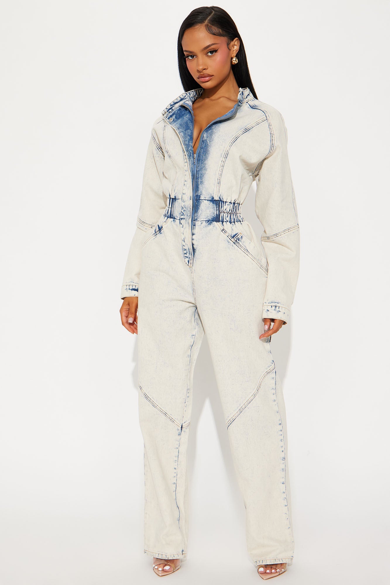 Chloey Denim Jumpsuit - Light Wash