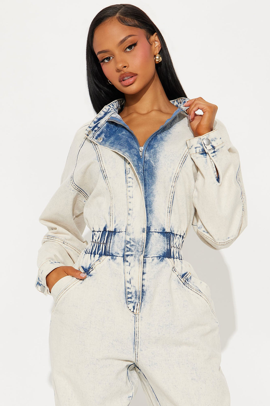 Chloey Denim Jumpsuit - Light Wash