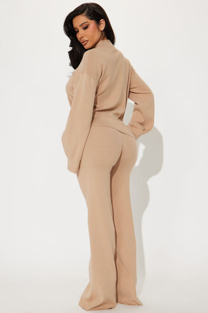 No Pretending Sweater Pant Set - Taupe