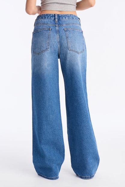 Follow Your Heart Wide Leg Jeans - Medium Wash