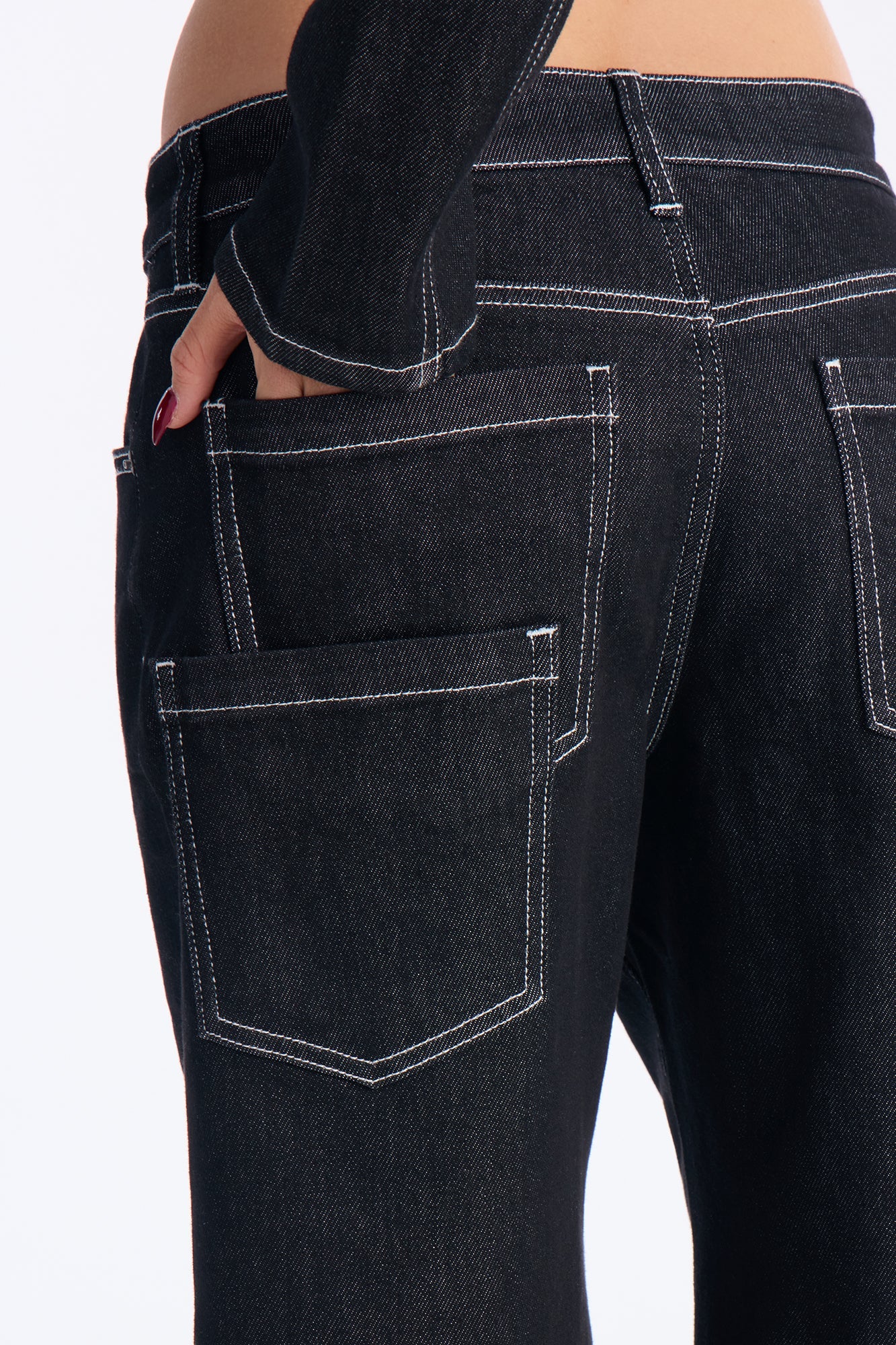 In Stitches Denim Jort - Black Wash