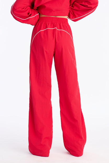 Around The Track Windbreaker Track Pants - Red/combo