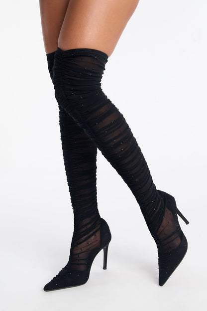 Steve Madden Rashida Mesh Boots - Black