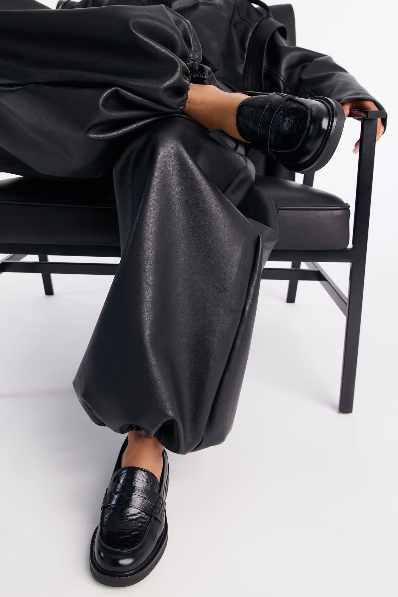 Dolce Vita Tiggy Crinkle Patent Loafers - Black