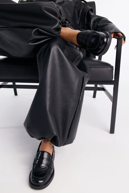 Dolce Vita Tiggy Crinkle Patent Loafers - Black