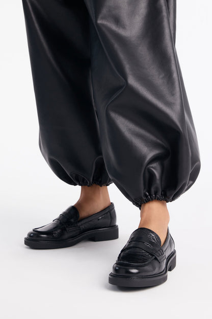 Dolce Vita Tiggy Crinkle Patent Loafers - Black