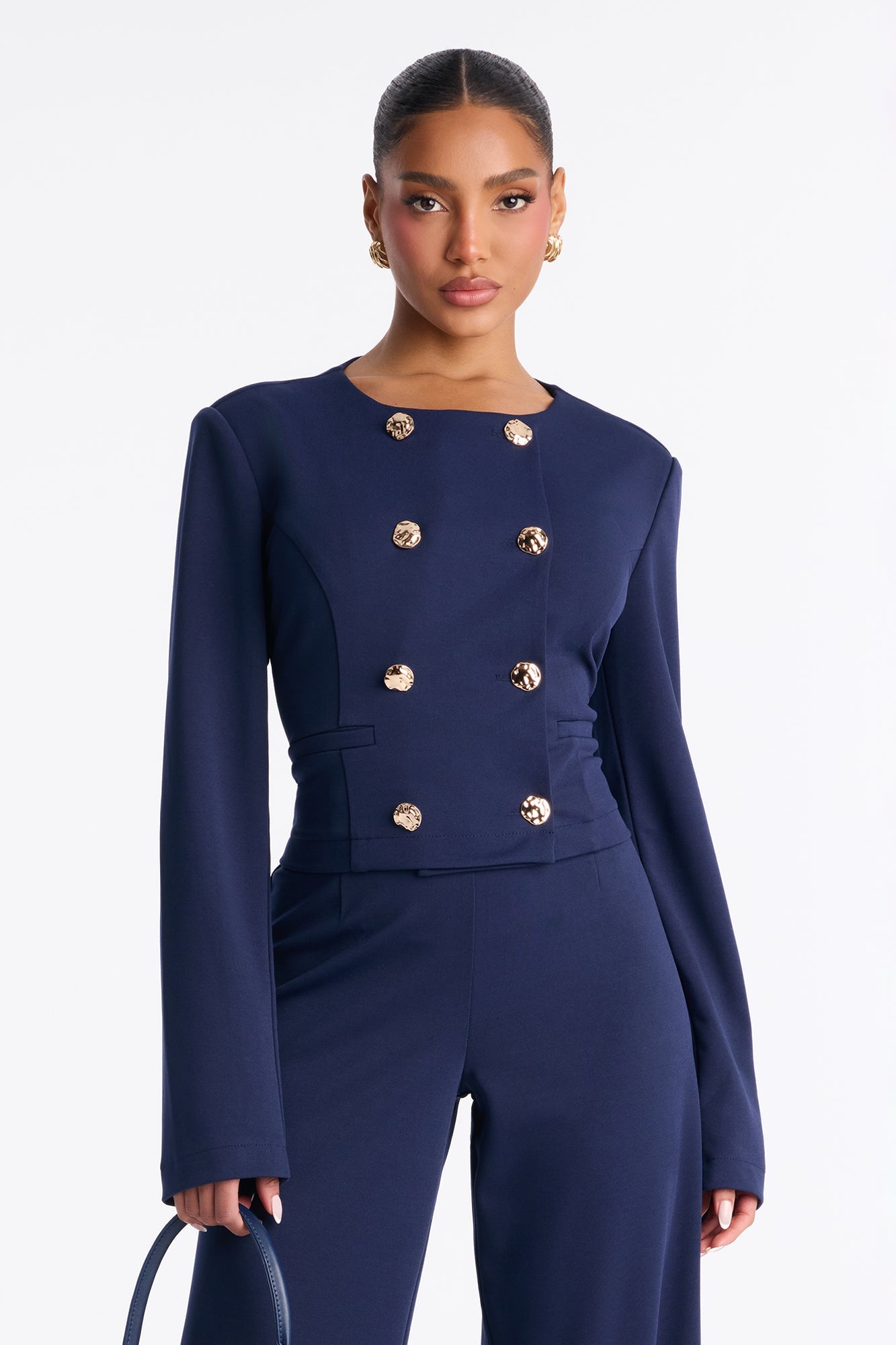 Sandra Blazer Pant Set - Navy