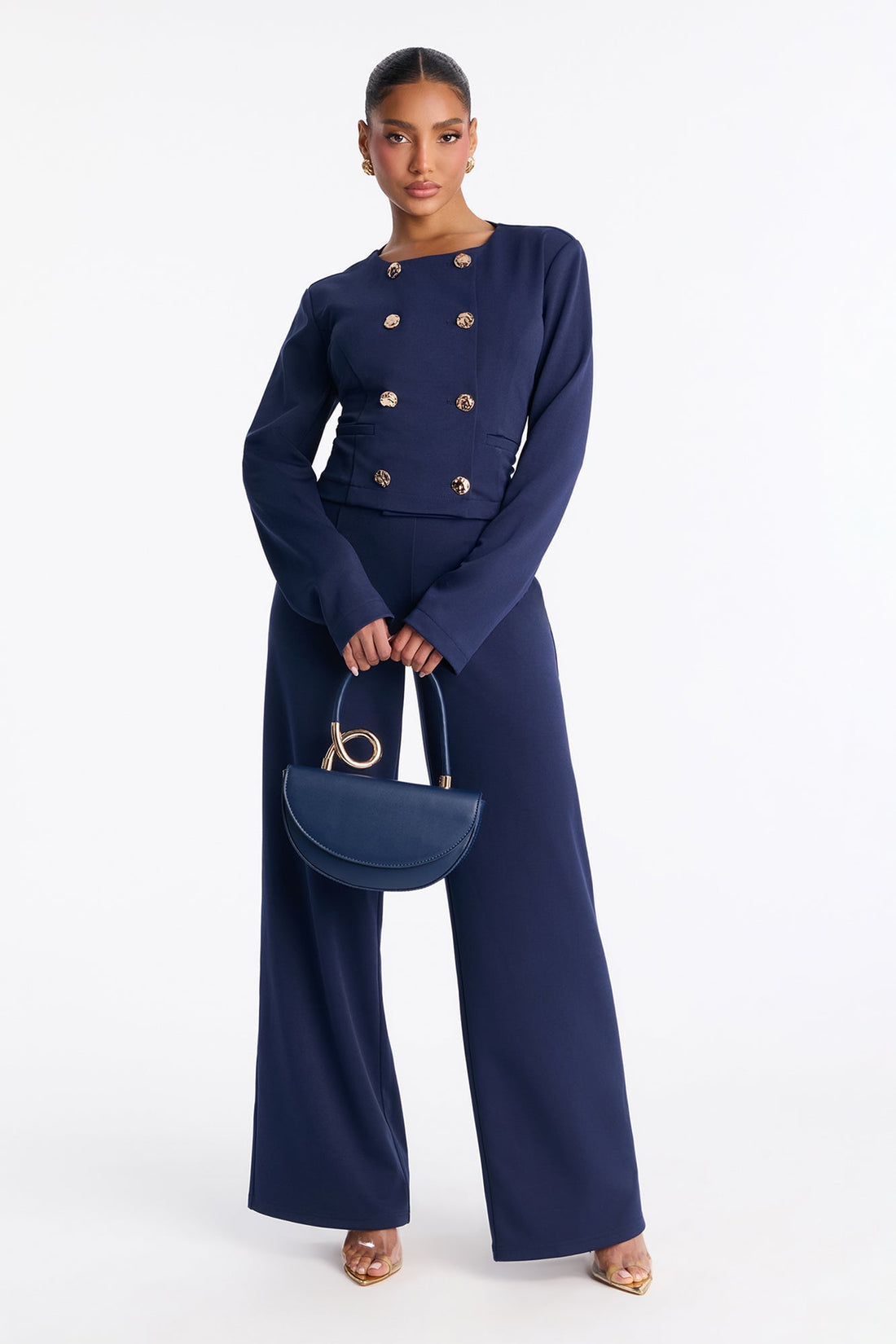 Sandra Blazer Pant Set - Navy