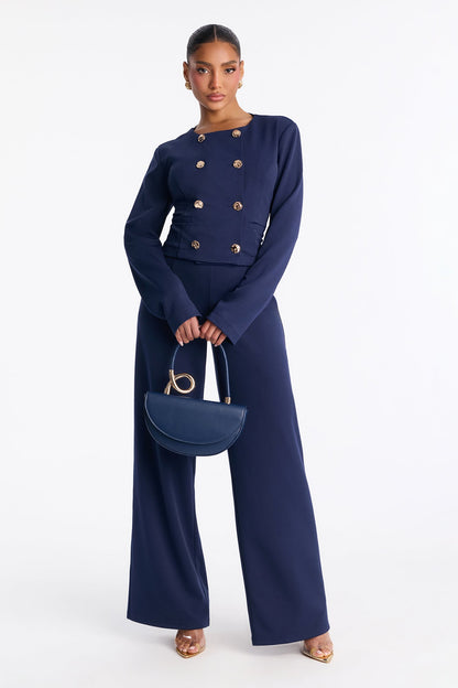 Sandra Blazer Pant Set - Navy