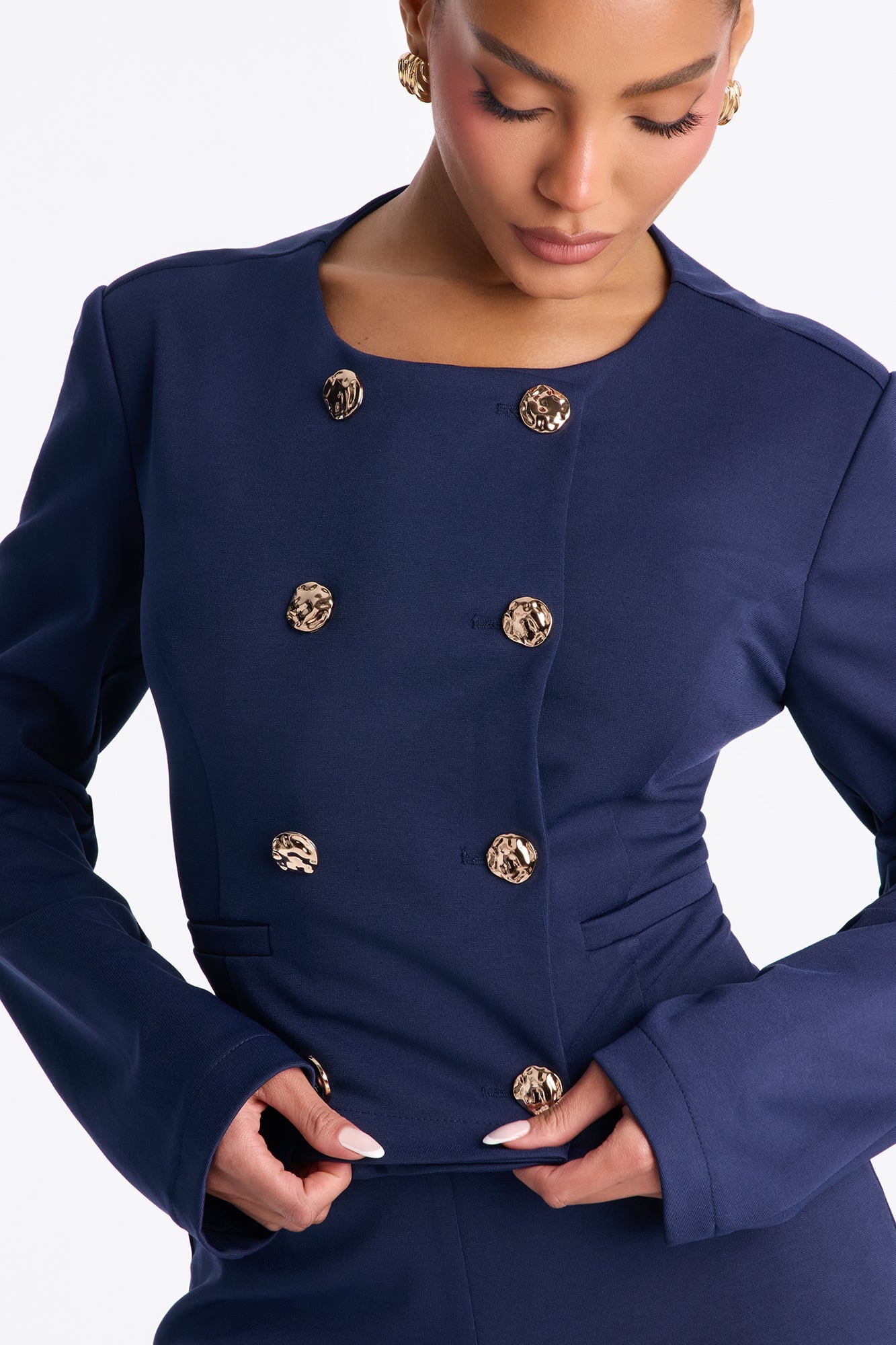 Sandra Blazer Pant Set - Navy