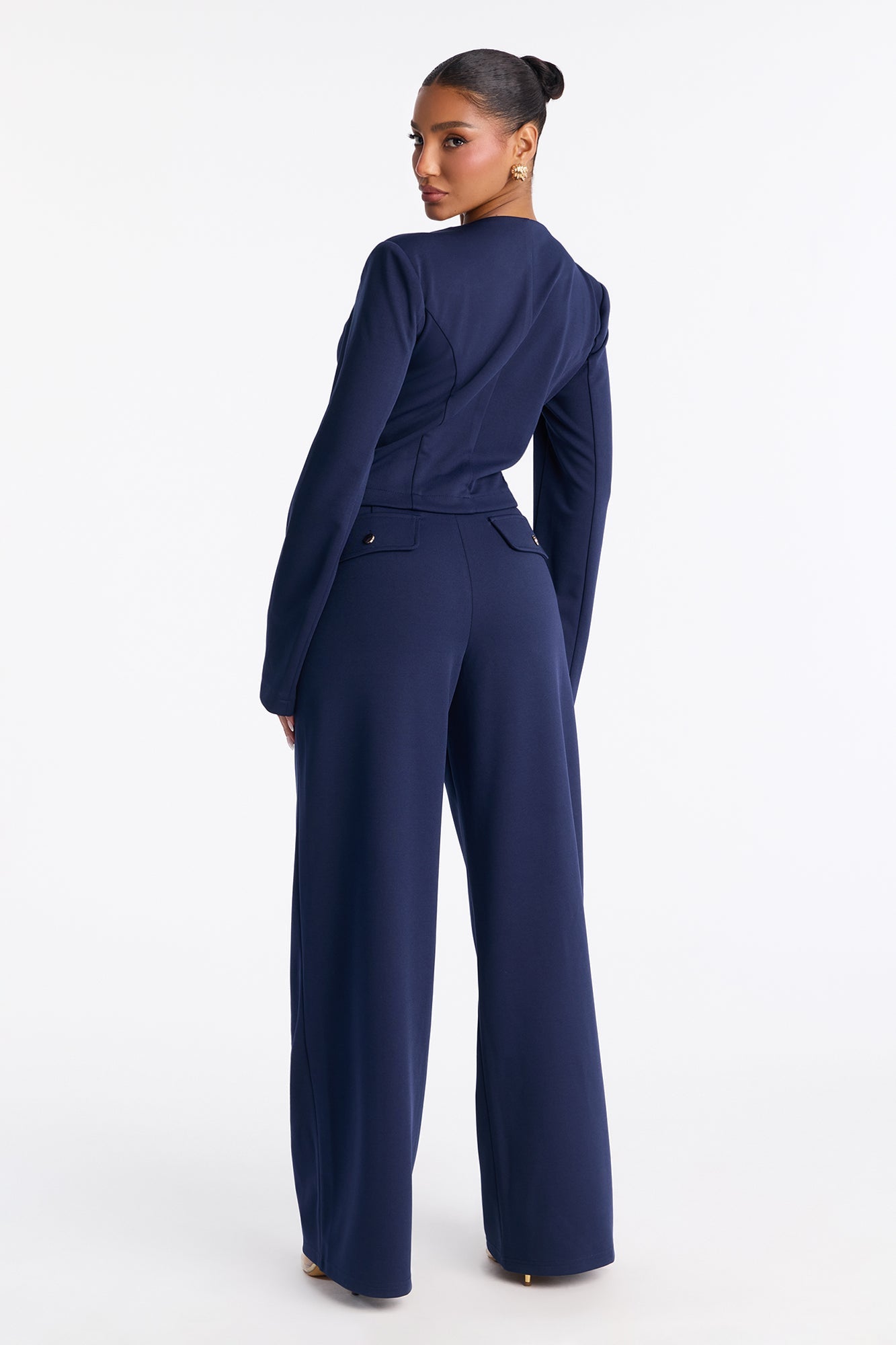 Sandra Blazer Pant Set - Navy