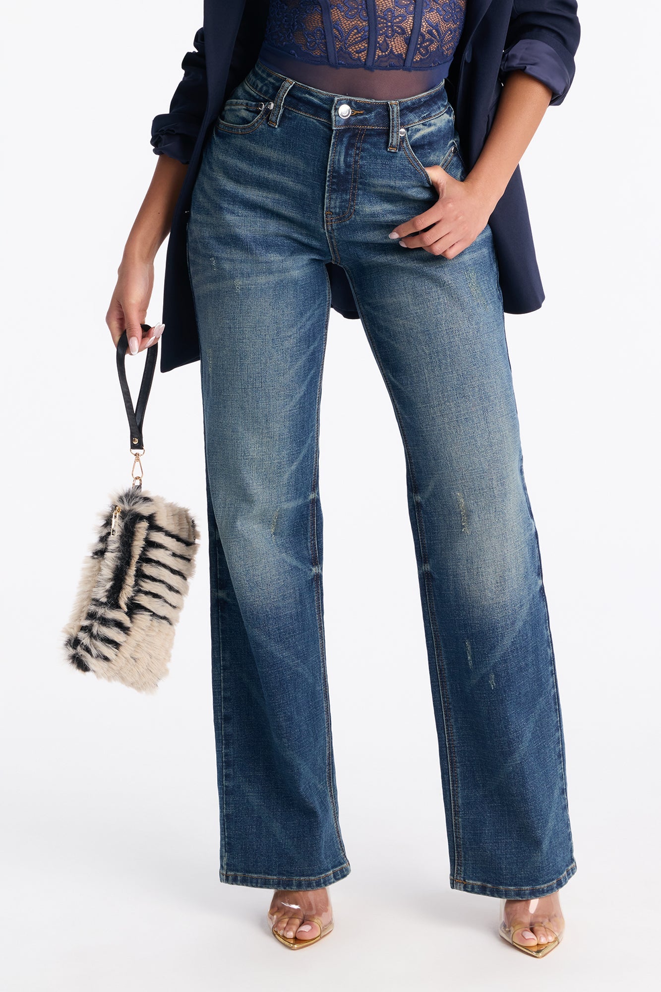 Palmyra Stretch Straight Leg Jeans - Vintage Wash