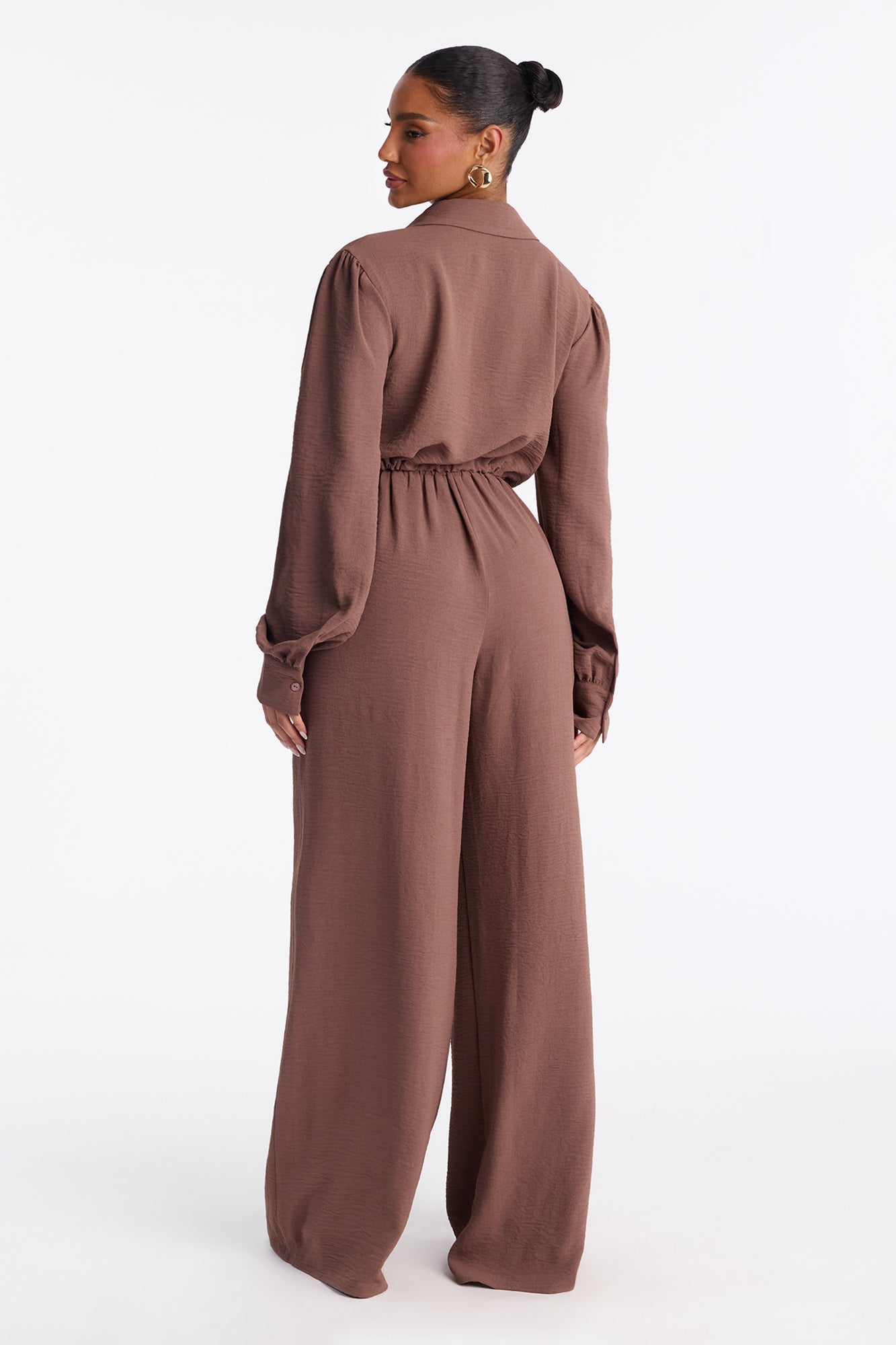 Katya Collar Pant Set - Mocha