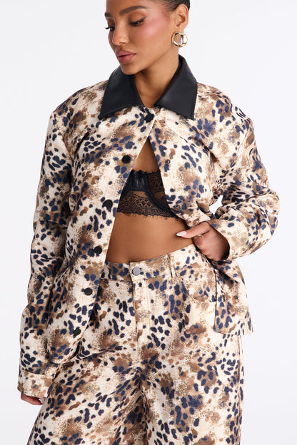 Caught In The Wild Animal Print Pant Set - Brown Combo