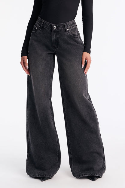 Tall Westside Low Rise Wide Leg Jean - Black Wash