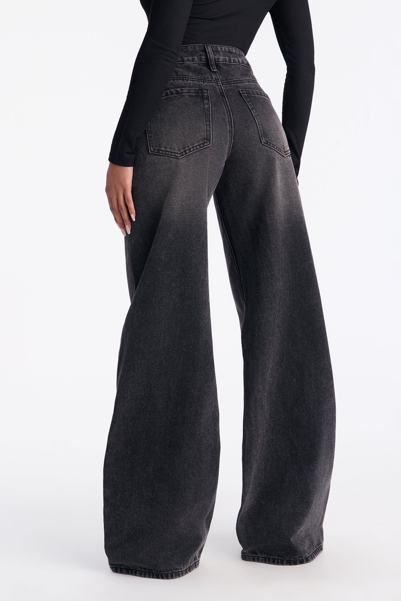 Tall Westside Low Rise Wide Leg Jean - Black Wash