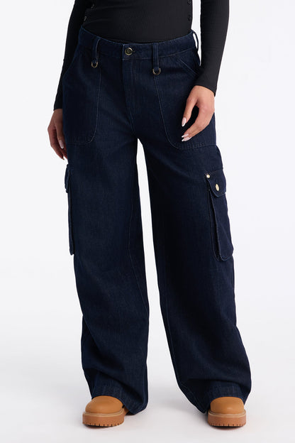 Crosby Streeet Cargo Jeans - Dark Wash