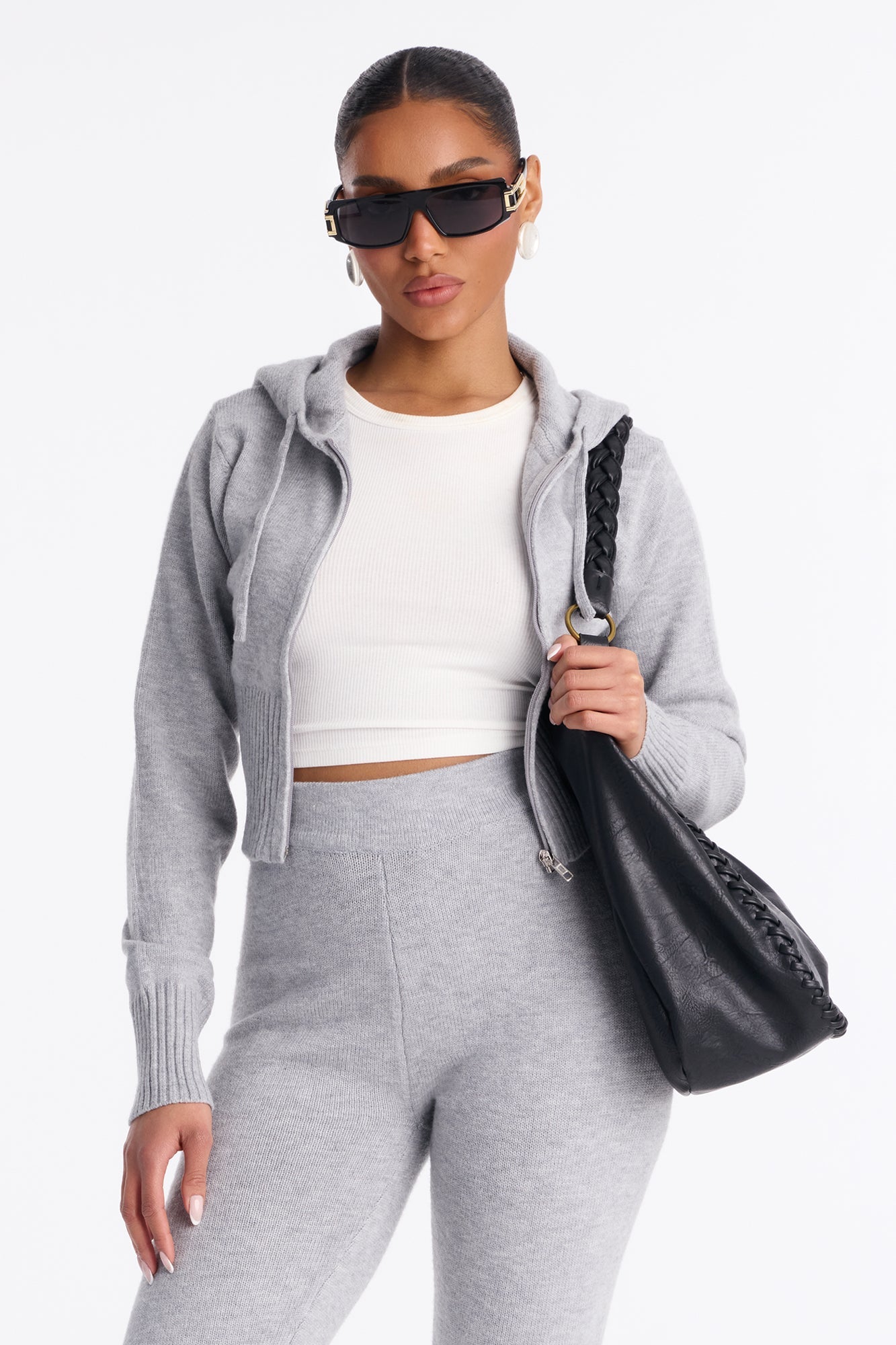 CozyCash Sweater Pant Set - Heather Grey