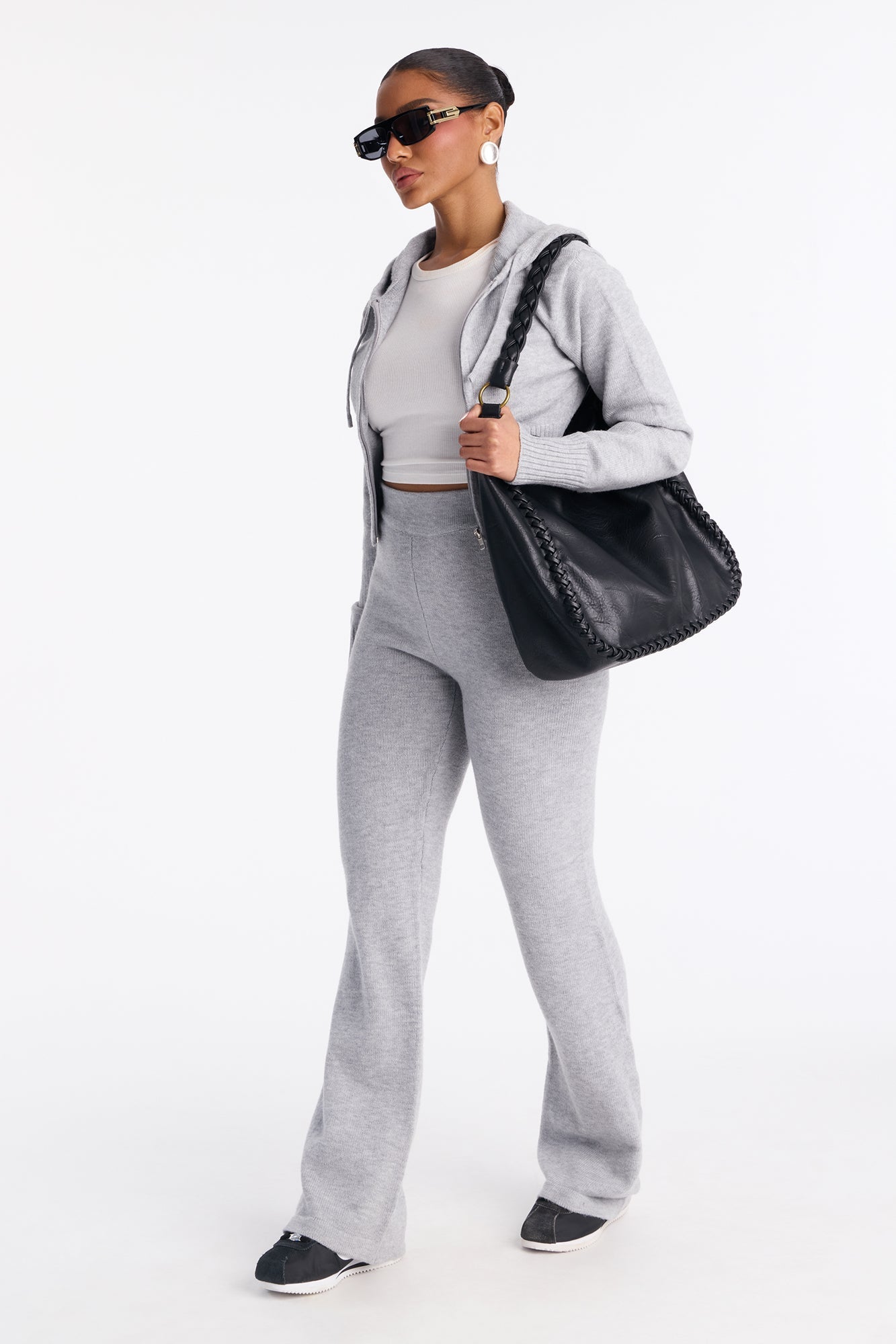 CozyCash Sweater Pant Set - Heather Grey
