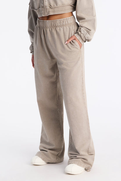 Keep It Cute Fold Waist Jogger - Stone