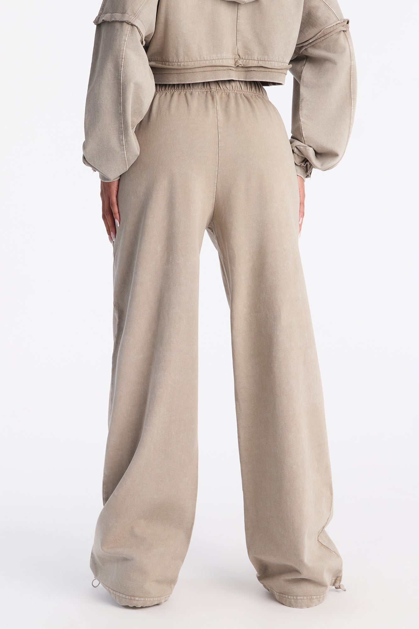 Keep It Cute Fold Waist Jogger - Stone