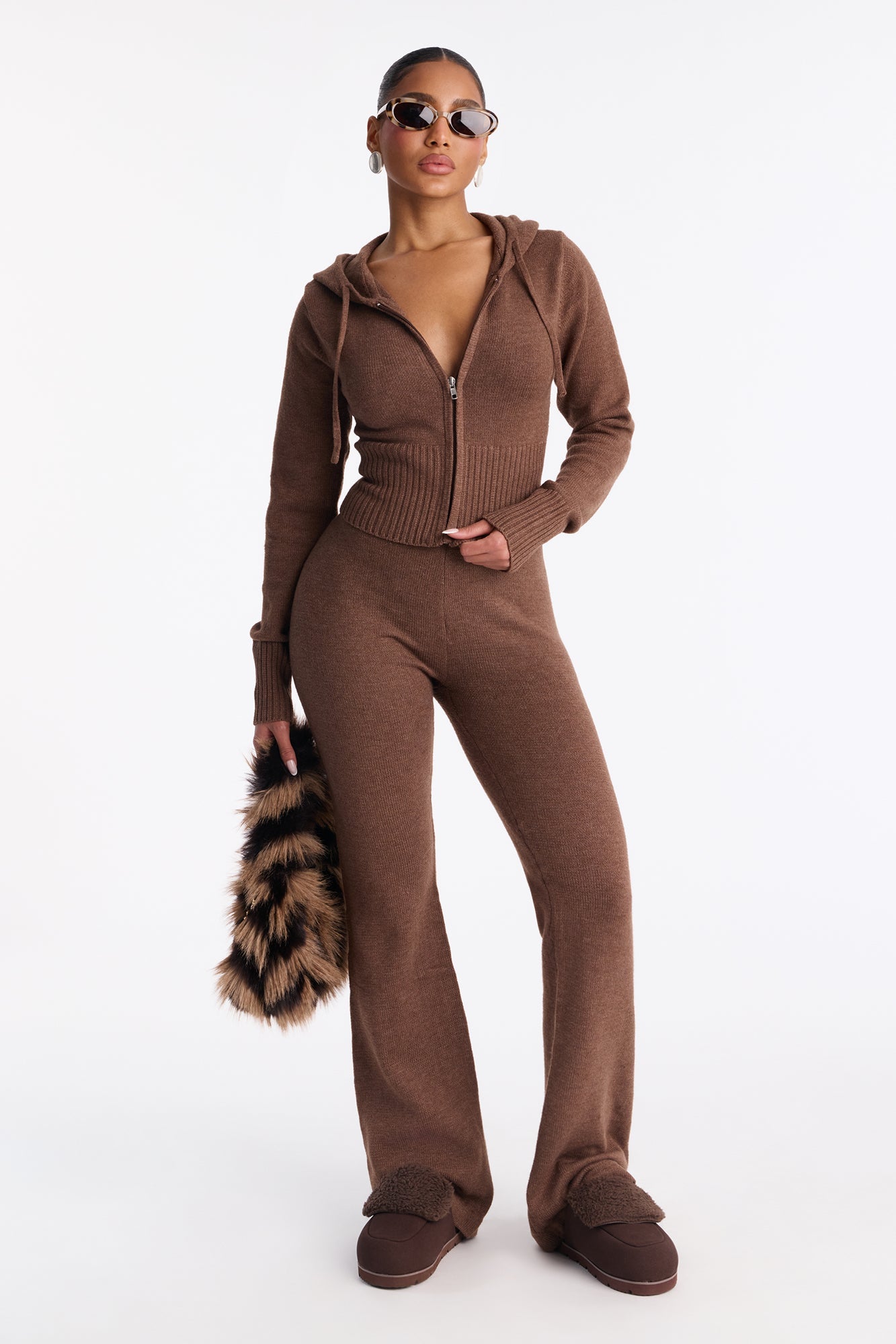 CozyCash Sweater Pant Set - Chestnut