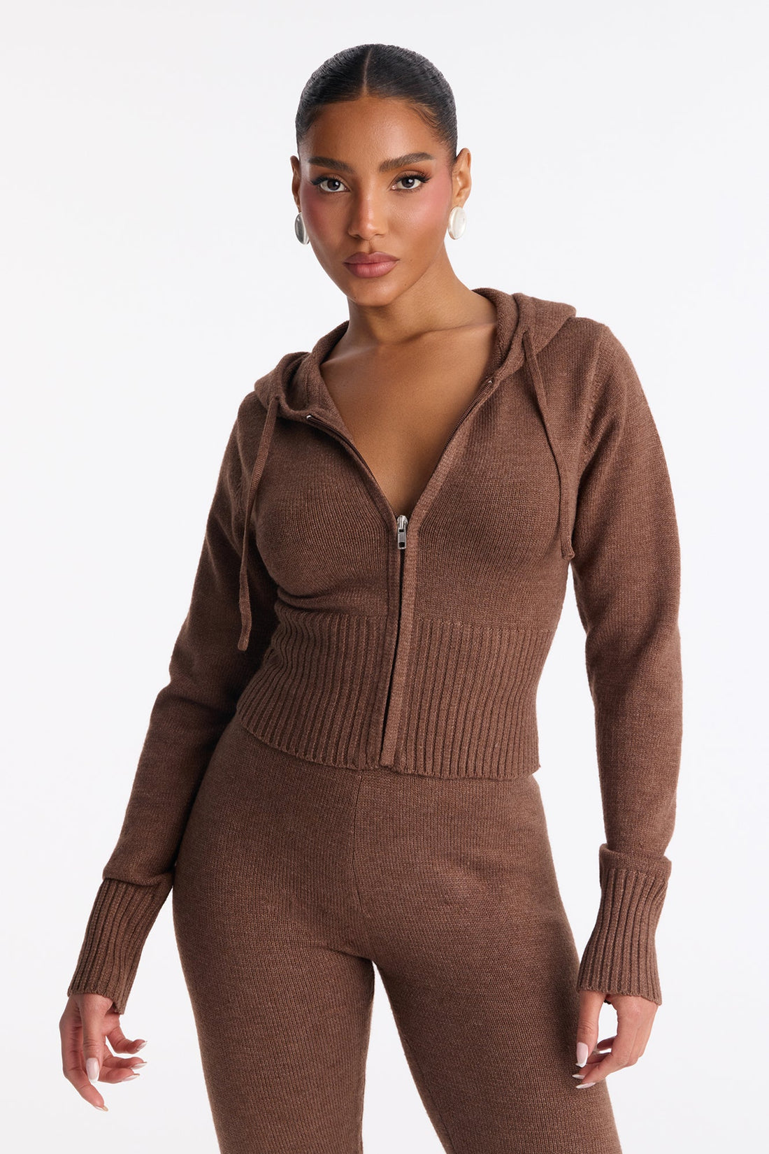 CozyCash Sweater Pant Set - Chestnut