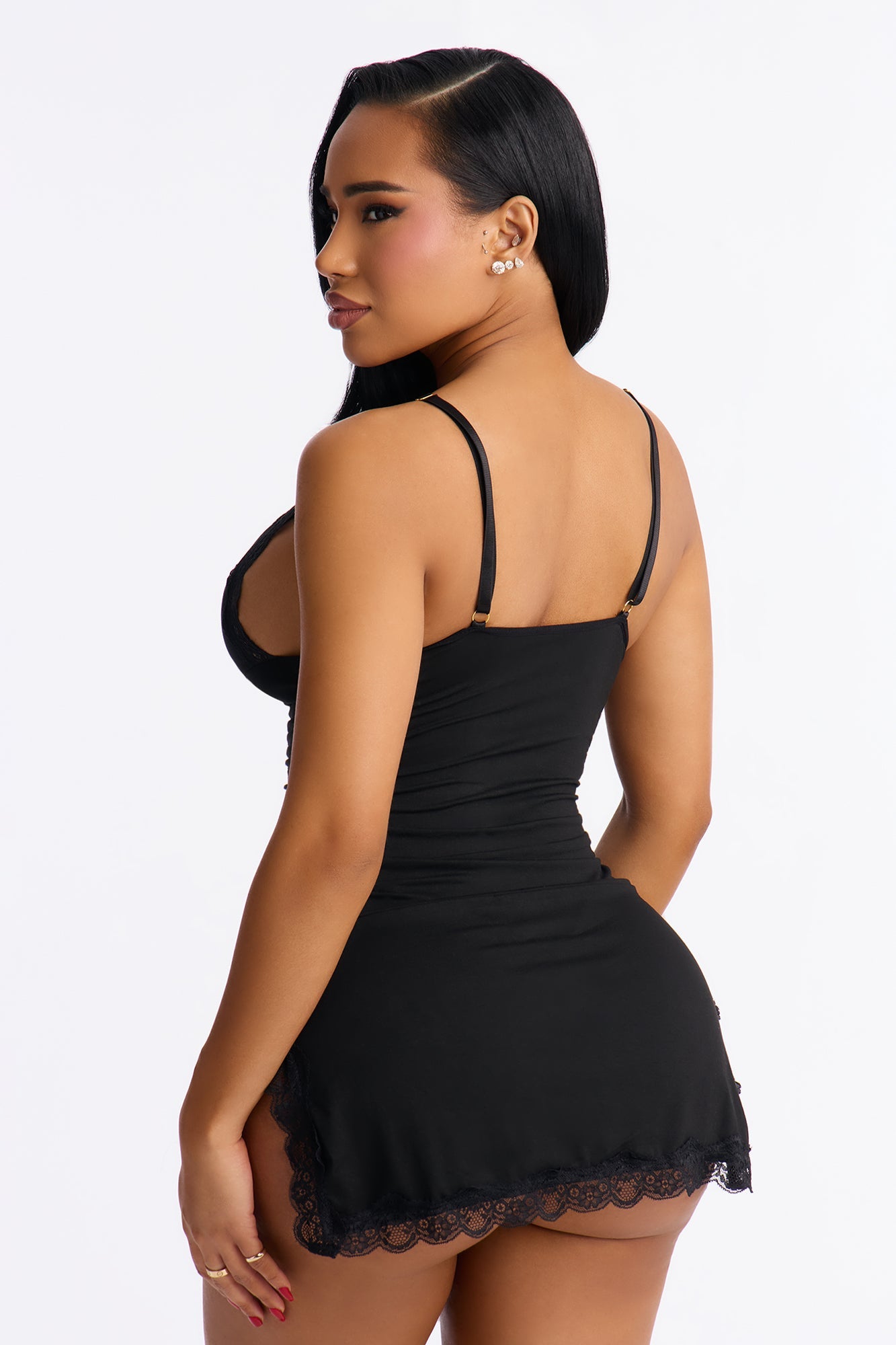 Reminiscing You Ruched Chemise - Black