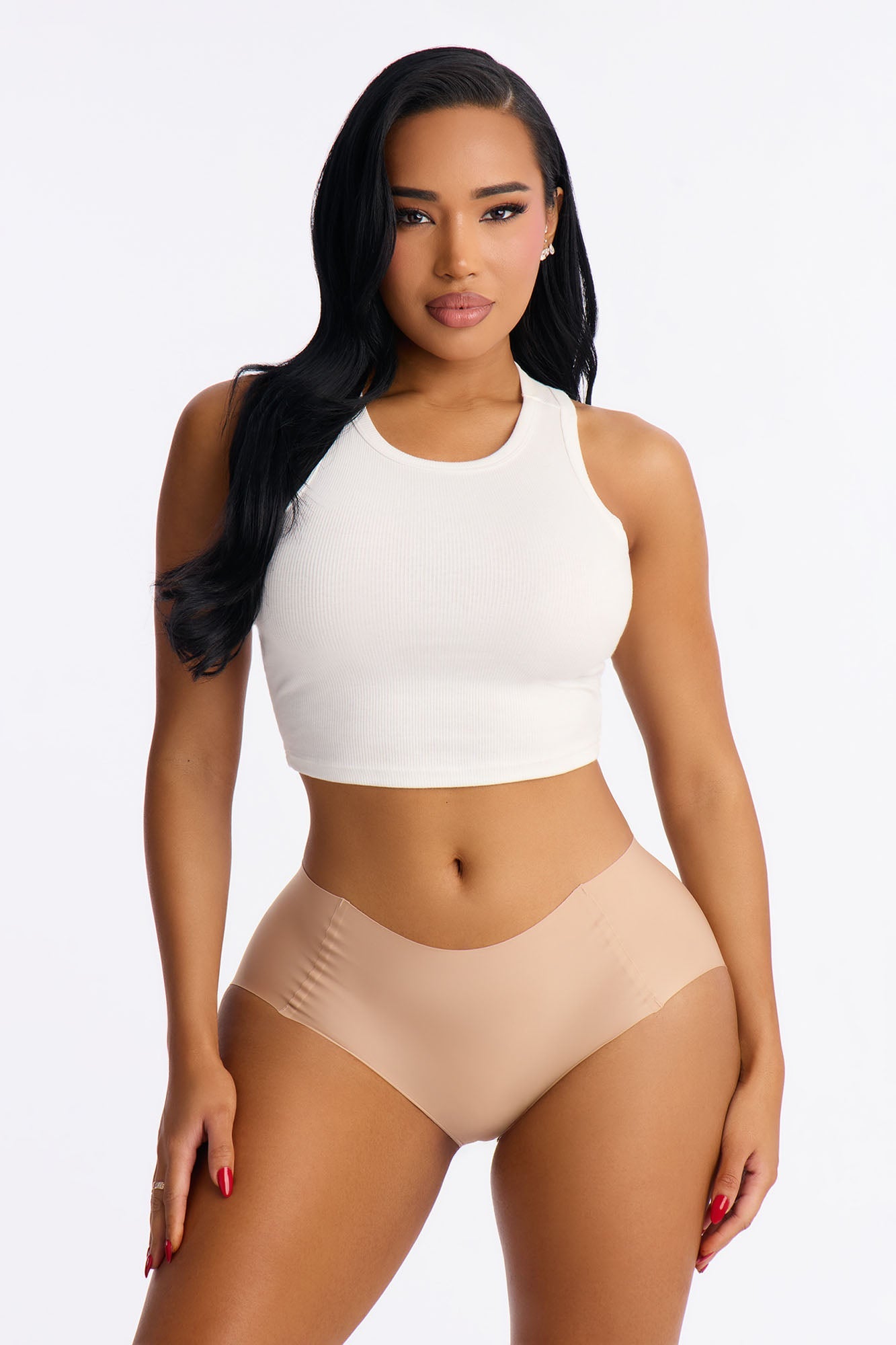 Smoothing No Show Mid Waist Brief - Taupe