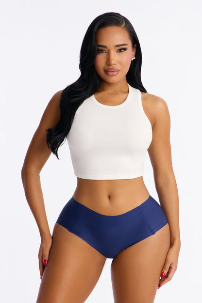 Smoothing No Show Mid Waist Brief - Navy