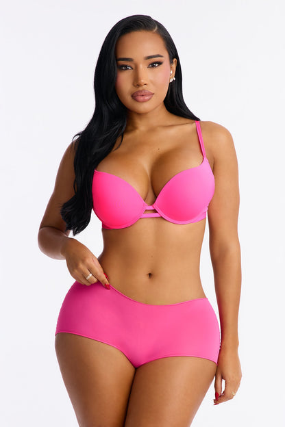 Nova Microfiber No-Show Boyshort Panty - Fuchsia