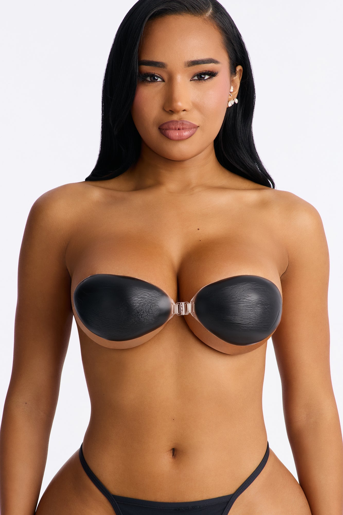 Mini Stuck Together Silicone Sticky Bra - Black