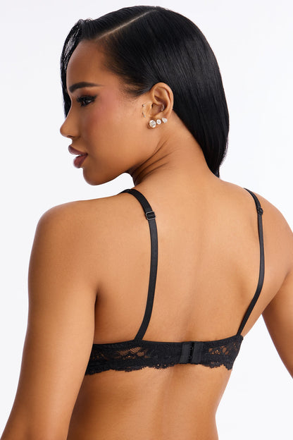 Nighttime Secrets Lace Demi Soft Push Up Bra - Black