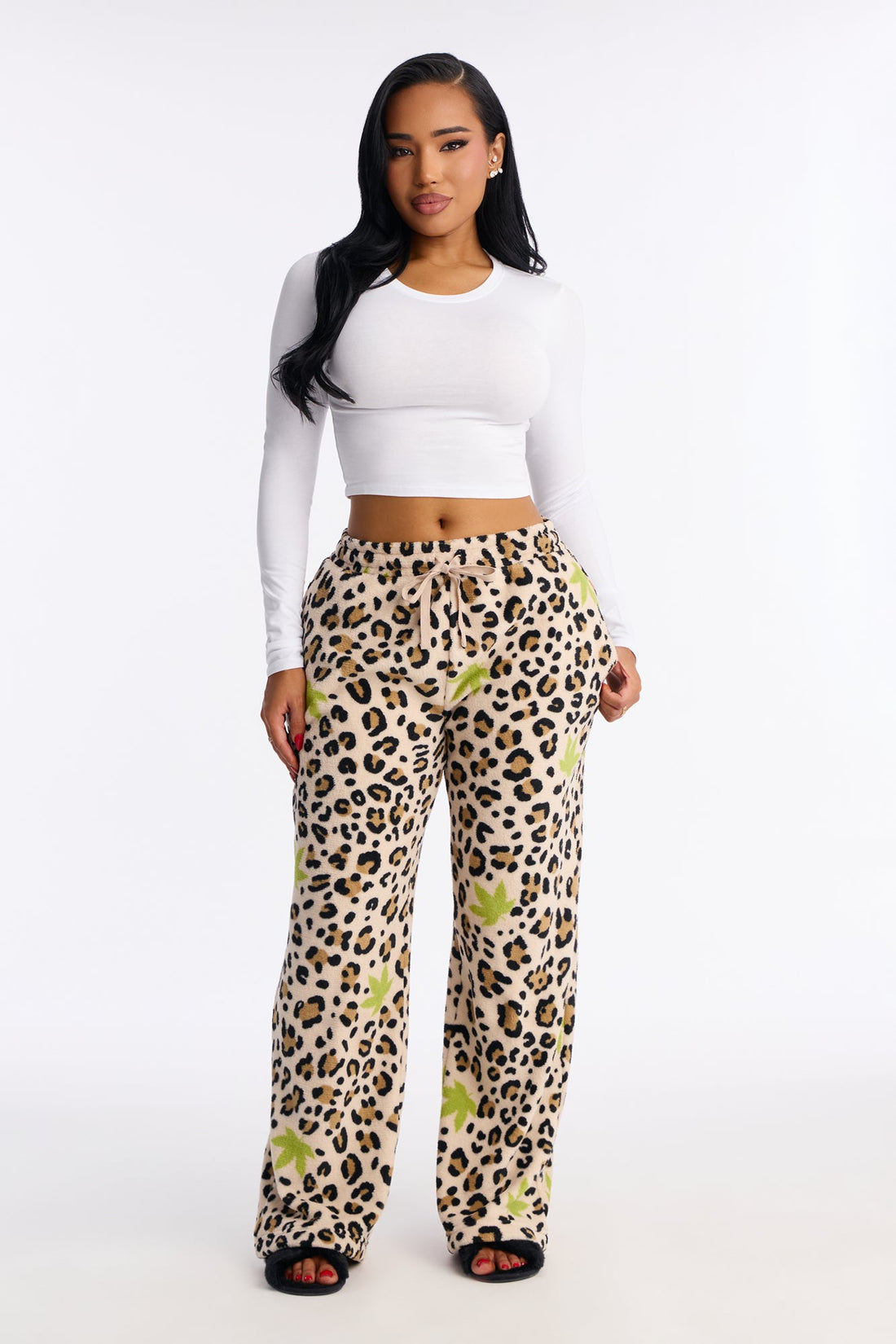 Too Wild Leopard Plush PJ Pants - Leopard