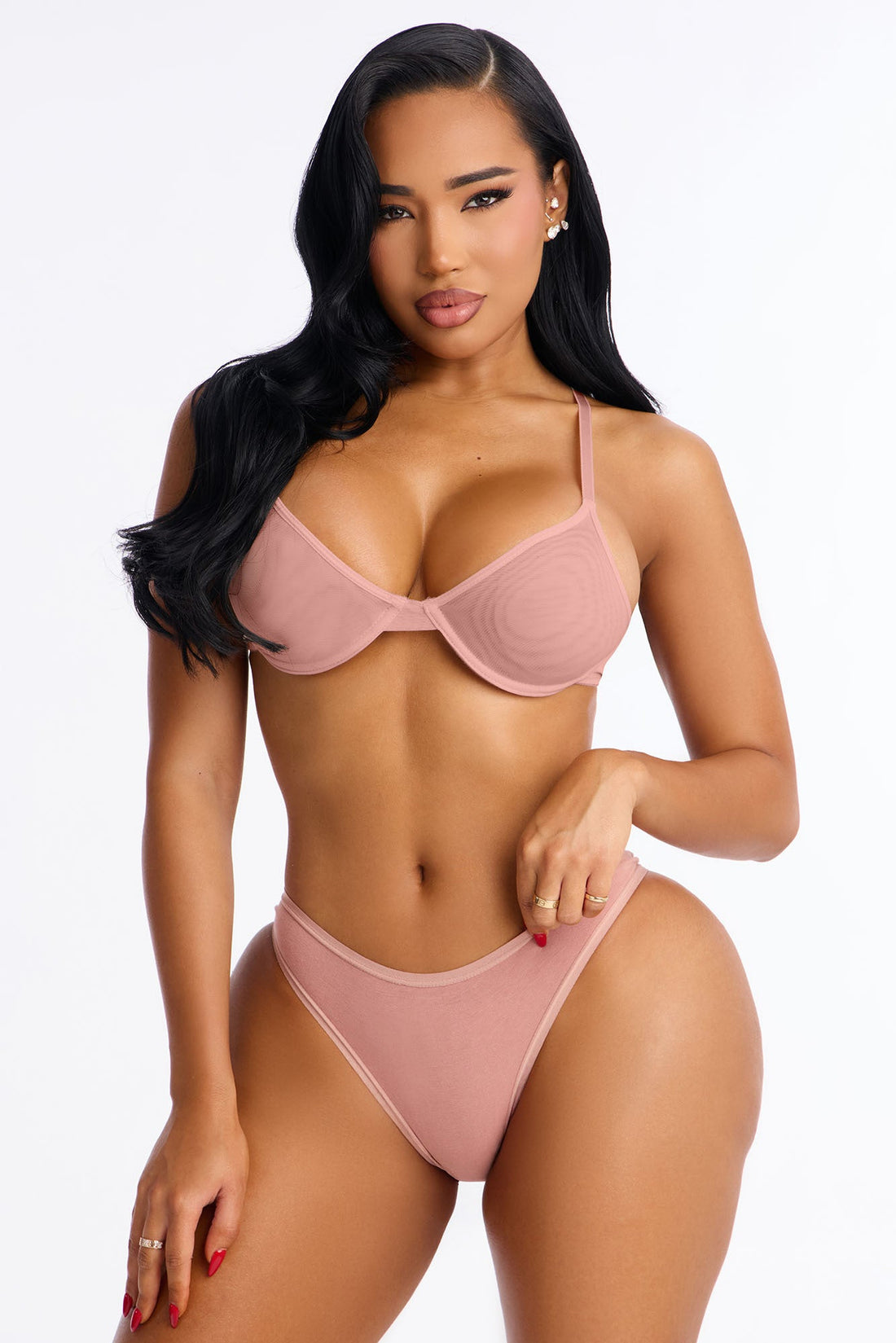 Cotton Stretch Basic Bikini Panty - Rose