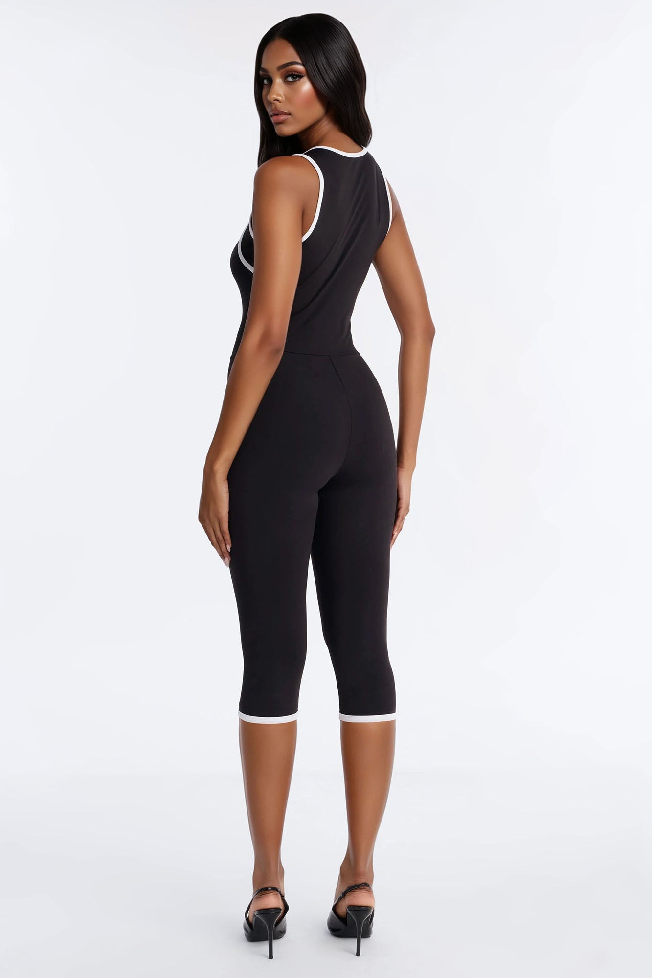 Easy Days Capri Jumpsuit - Black/White